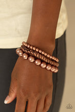 Load image into Gallery viewer, A Pearl-Fect Ten Copper Stretchy Bracelet Paparazzi Accessories