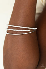 Load image into Gallery viewer, Iridescently Infatuated White Cuff Bracelet Paparazzi Accessories