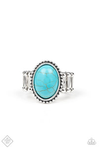 crackle stone,Wide Back,Bountiful Deserts Blue Ring
