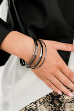 Load image into Gallery viewer, Ensnared Gunmetal Bangle Bracelet Paparazzi Accessories