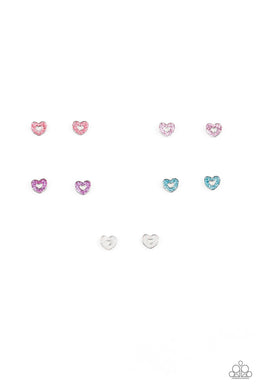 Glitter Heart Starlet Shimmer Earring Paparazzi Accessories