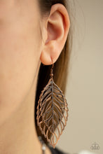 Load image into Gallery viewer, Take It or Leaf It Copper Earrings Paparazzi Accessories