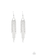 Load image into Gallery viewer, Singing in the REIGN White Earrings Paparazzi Accessories