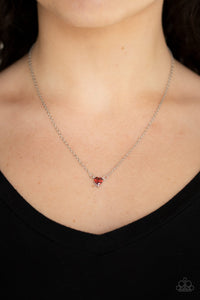 red,rhinestones,short necklace,Heartbeat Bling Red Necklace