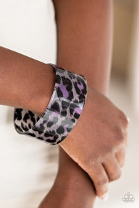 cheetah,cuff,purple,Top Cat Purple Acrylic Cuff Bracelet