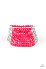 Load image into Gallery viewer, Layer It On Thick Pink Seed Bead Stretchy Bracelet Paparazzi Accessories