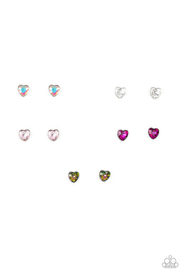 Rhinestone Heart Starlet Shimmer Earrings Paparazzi Accessories