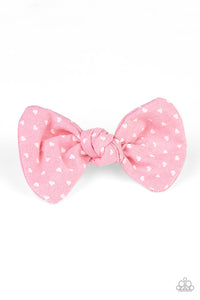 Hair Bow,hearts,pink,Bow A Kiss Pink Hair Accessory