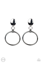 Load image into Gallery viewer, Jumpin Through Hoops Black Clip-On Earring Paparazzi Accessories