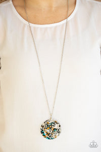 long necklace,Metro Mosaic Blue Necklace