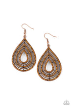 Load image into Gallery viewer, 5th Avenue Attraction Copper Rhinestone Earrings Paparazzi Accessories