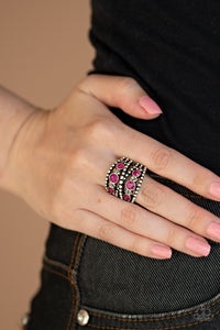 pink,rhinestones,silver,Wide Back,Prismatic Powerhouse Pink Ring