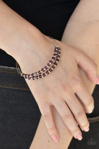 cuff,purple,rhinestones,silver,Prismatic Posh Purple Bracelet