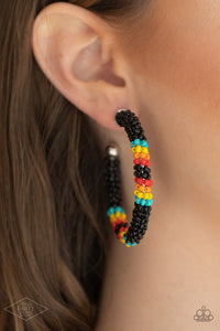 black,Hoops,seed bead,Bodaciously Beaded - Black Earrings