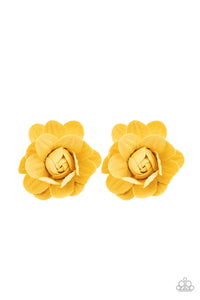 floral,Hair Bow,yellow,Beautifully Budding Yellow Hair Accessory