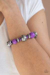 crackle stone,purple,stretchy,Majestic Masonry Purple Bracelet