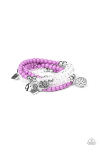 charm,Hearts,purple,stretchy,Colorfully Cupid Purple Bracelet