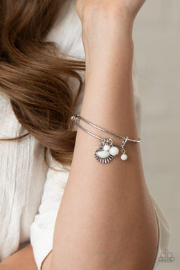 Mind, Body, and SOL White Bracelet Paparazzi Accessories