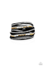 Load image into Gallery viewer, Rock Star Attitude Black Leather Wrap Bracelet Paparazzi Accessories