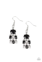 Load image into Gallery viewer, Demurely Divine Black Rhinestone Earrings Paparazzi Accessories