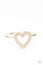 Load image into Gallery viewer, Heart Opener Gold Cuff Paparazzi Accessories
