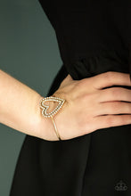 Load image into Gallery viewer, Heart Opener Gold Cuff Paparazzi Accessories