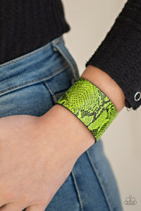green,snakeskin,snap,urban,wrap,Its A Jungle Out There Green Bracelet