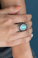 Load image into Gallery viewer, Dashingly Dewy Blue Ring Paparazzi Accessories