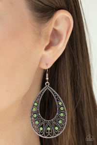 green,Hearts,rhinestones,Love To Be Loved Green Earring