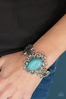 Mojave Mystic Blue Hinge Bracelet Paparazzi Accessories