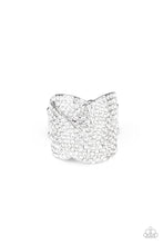 Load image into Gallery viewer, Scandalous Shimmer White Rhinestone Ring Paparazzi Accessories