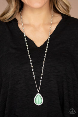 Fashion Flaunt Green Cat's Eye Necklace Paparazzi Accessories