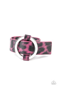 black,cheetah,leather,pink,urban,Jungle Cat Couture Pink Bracelet