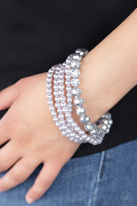coil,rhinestones,Refined Renegade - Silver Bracelet