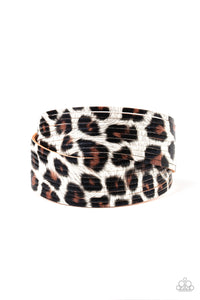 animal print,cheetah,leather,snap,wrap,Hey GRRirl White Wrap Bracelet