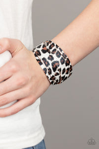 animal print,cheetah,leather,snap,wrap,Hey GRRirl White Wrap Bracelet