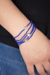 blue,patriotic,seed bead,stars,stretchy,Pretty Patriotic - Blue Bracelet