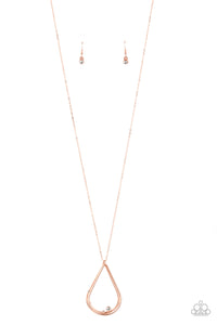 copper,long necklace,rhinestones,Royal REIGN-Storm - Copper Necklace