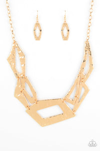 gold,short necklace,Break The Mold Gold Necklace