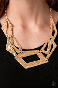 gold,short necklace,Break The Mold Gold Necklace