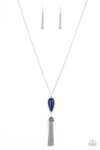 blue,long necklace,silver,Zen Generation - Blue Stone Necklace