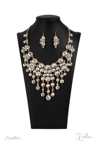 2020 Zi,gold,rhinestones,short necklace,The Rosa Zi Collection Necklace