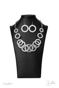 2020 Zi,rhinestones,short necklace,silver,white,The Keila Zi Collection Necklace