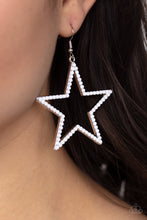 Load image into Gallery viewer, Count Your Stars White Earrings Paparazzi Accessories