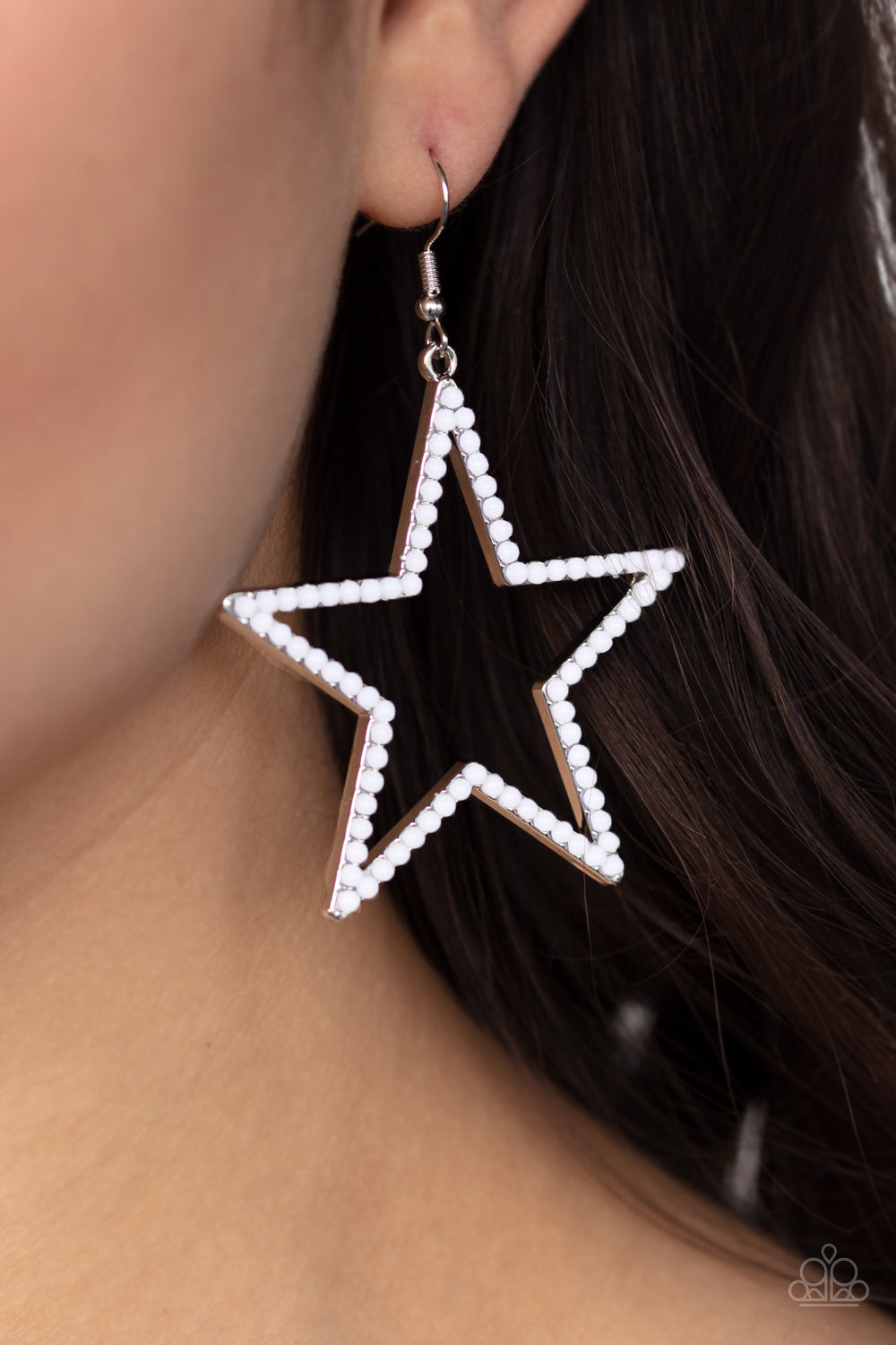 Count Your Stars White Earrings Paparazzi Accessories