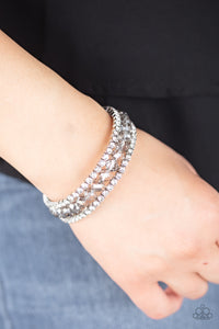 coil,rhinestones,silver,Glam-ified Fashion Silver Bracelet
