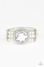 Load image into Gallery viewer, Speechless Sparkle White Rhinestone Pearl Bracelet Paparazzi Accessories