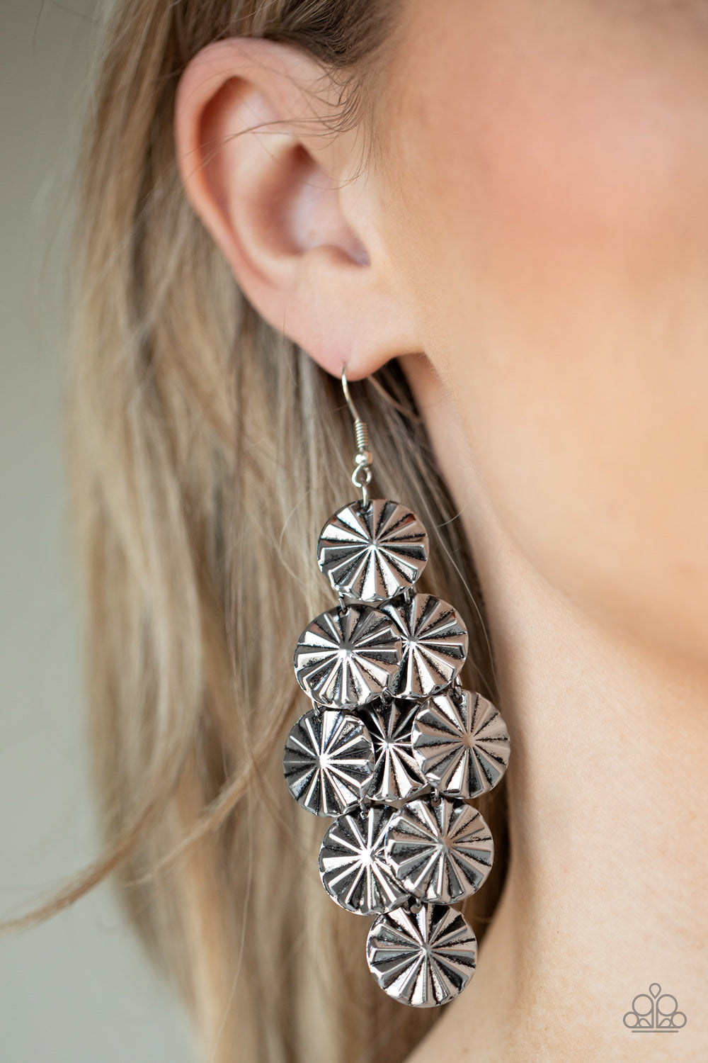 Star Spangled Shine - Silver Earrings Paparazzi Accessories