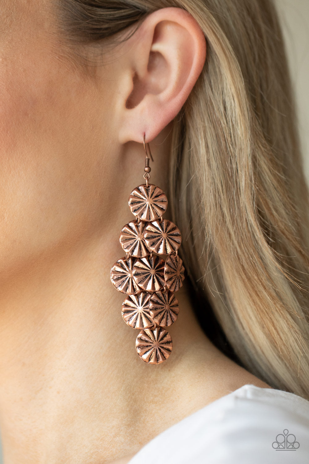 Star Spangled Shine - Copper Earrings Paparazzi Accessories