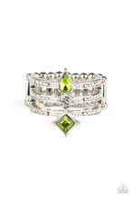 Load image into Gallery viewer, Triple Throne Twinkle - Green Ring Paparazzi Accessories